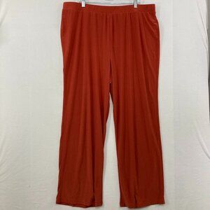 New Antthony size 2X Red Brick Stretch Knit Wide Leg Pull-on Pants Office